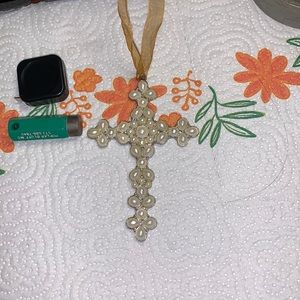 Vintage pearl ornament cross